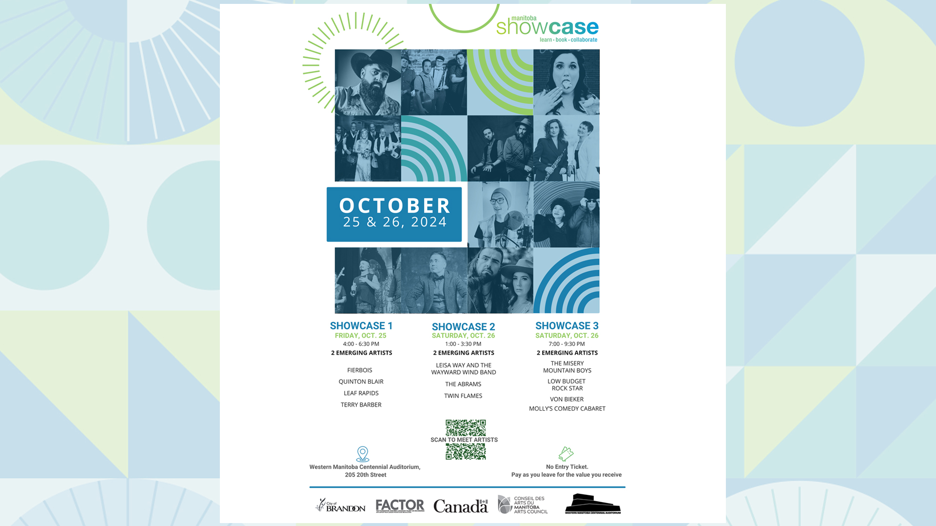 A poster showing the details of the Manitoba Showcase Public Concert