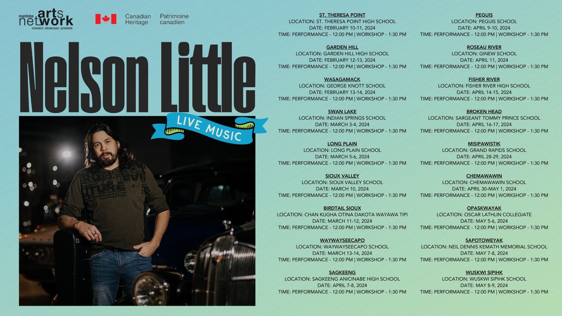 Nelson Little 2025 tour - Manitoba Arts Network
