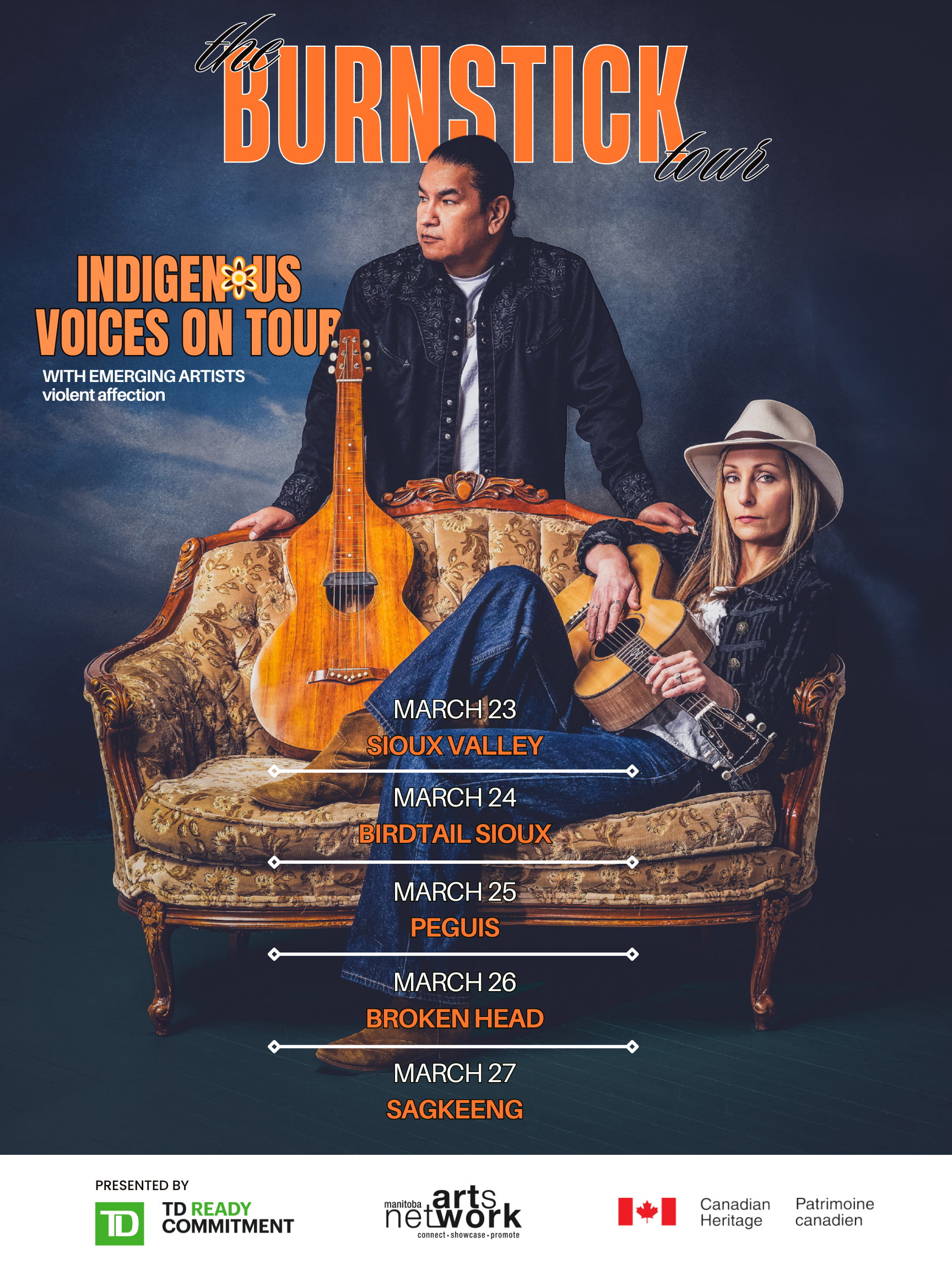 The Burnstick Tour poster (March 23–27)